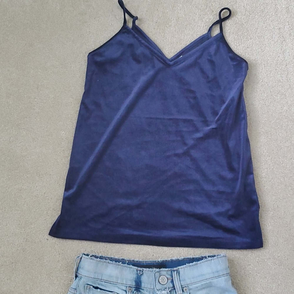 Blue velvet top